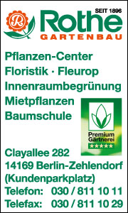 Rothe Gartenbau Berlin Zehlendorf, Pflanzen-Center, Floristik, Raumbegrünung, Mietpflanzen, Baumschule