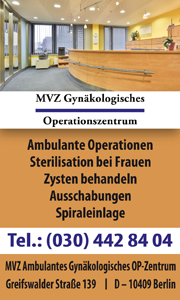 Ambulantes gynäkologisches Operationszentrum, Ambulante Operationen, Sterilisation bei Frauen, Ausschabungen, Spiraleinlage, Zysten Berlin